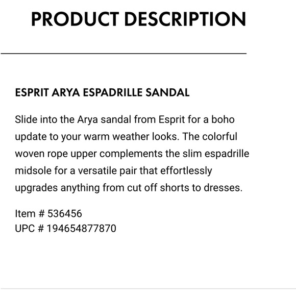๐ผ Esprit Arya Espadrille Sandal ๐ผ - Picture 9 of 15